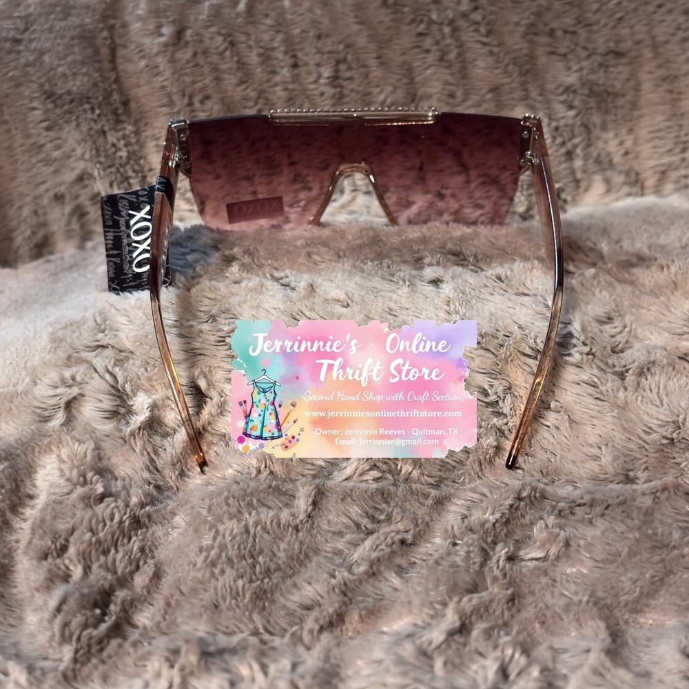 XOXO Rhinestone Sunglasses Lens Oversized Rimless - Picture 2 of 4